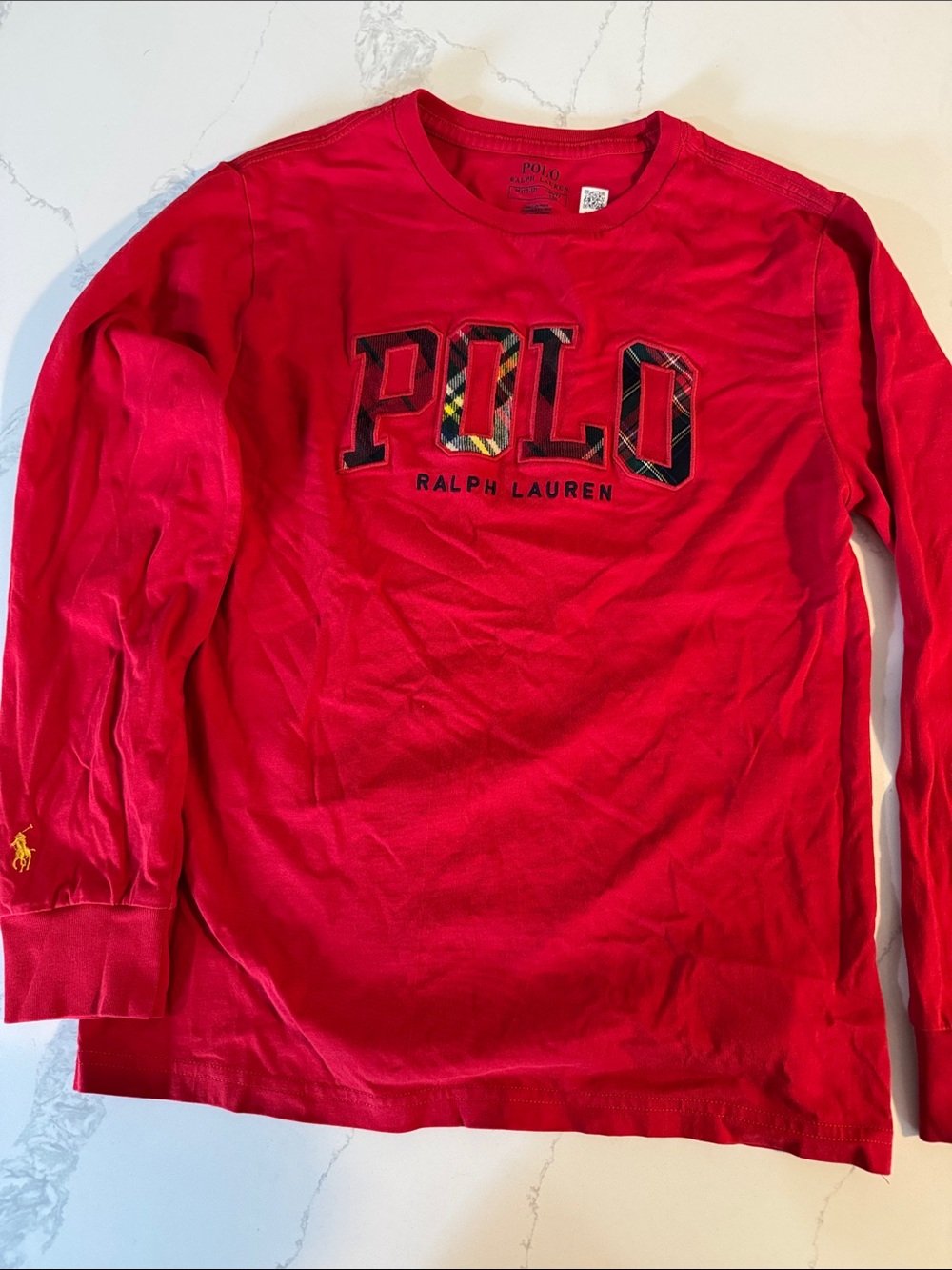 Polo by Ralph Lauren Red Long Sleeve Logo Tee